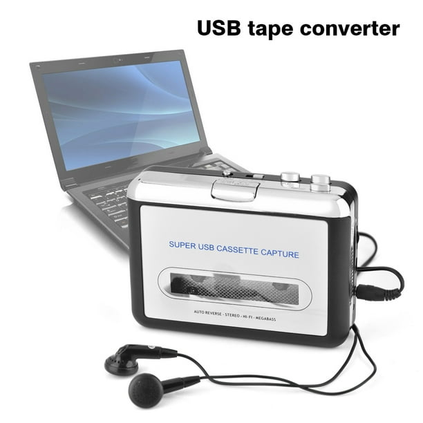 Ccdes Lecteur de cassettes, convertisseur de cassettes en mp3, Cassette USB  pour PC Convertisseur de commutateurs de CD MP3 Capturer un lecteur de  musique avec un casque 