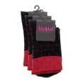 thumbnail image 3 of MeMoi Contrast Dot Cotton Blend Ankle Socks - Womens - Female, One Size, Black, 3 of 3