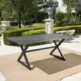 thumbnail image 3 of Large 70.5 Inch Outdoor Dining Table - Aluminum Top & Steel Frame, Weather-Resistant Grey & Black for Patio & Garden, 3 of 9