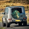 thumbnail image 3 of Fotbe Turquoise Golden Swirl Spare Tire Cover Thickening Universal Fit for Jeep, Trailer, RV, SUV, Truck, Tough Tire Wheel Soft Cover-14 inch, 3 of 8