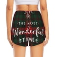 thumbnail image 3 of Picia Wonderful Time Christmas Pattern Women's 2 in 1 Athletic Running Shorts High Waisted Workout Casual Gym Sweat Shorts with Comfy Liner Zipper Pockets-, 3 of 9