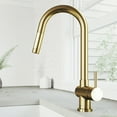thumbnail image 4 of VIGO Gramercy Single Handle Pull-Down Spout Kitchen Faucet in Matte Brushed Gold, 4 of 10