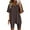 36-Brown, variant on Gaecuw 2 Piece Outfits for Women Shorts Legging Sets Short Sleeve Pullover Short Length Seamless Shorts V Neck Oversized Waist Fashion Suits Casual Summer Sets Suit Set Two Piece Sets Sky Blue L