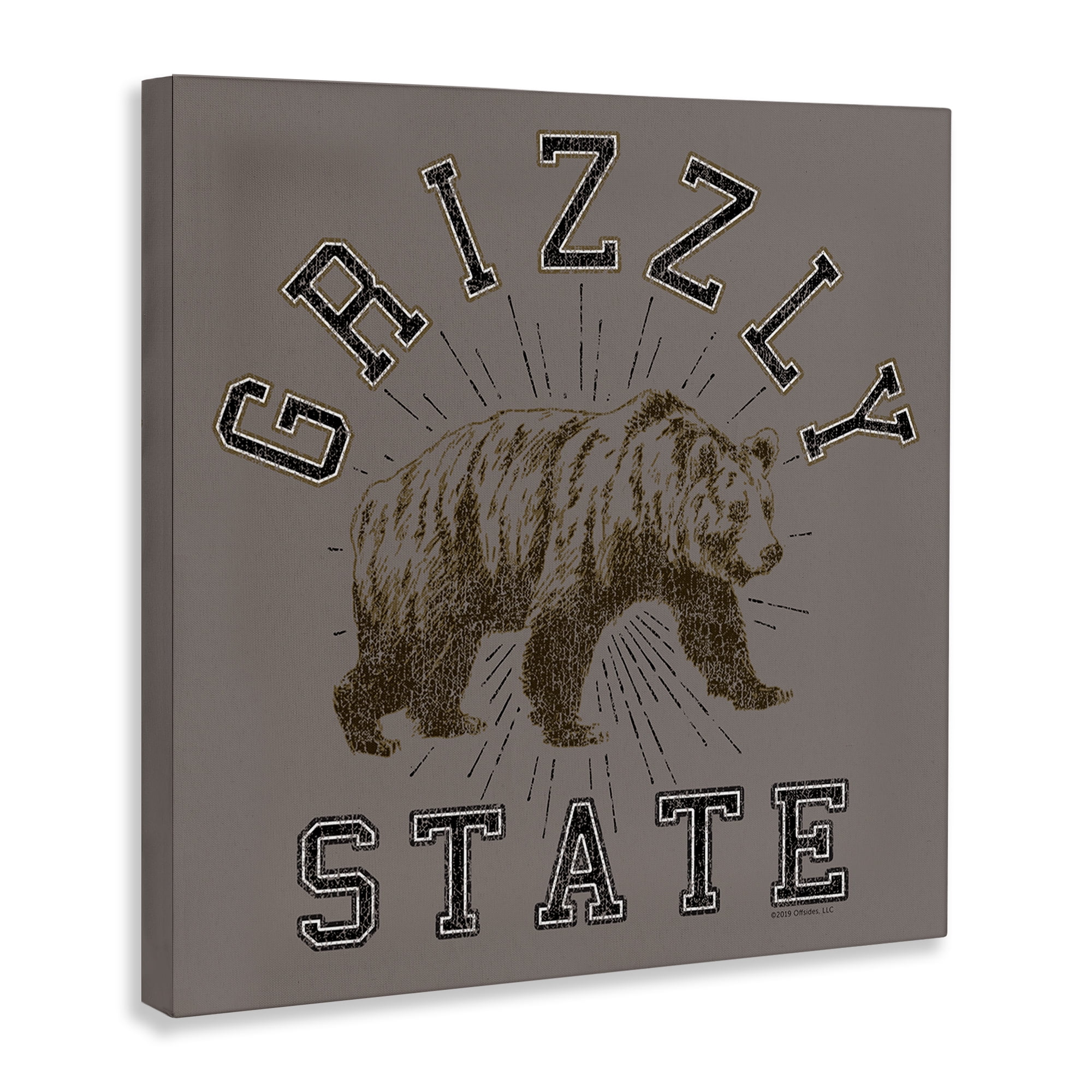 Stupell Industries Grizzly State Vintage Novelty & Humor Painting Wrapped Canvas Art Print Wall Art, 36 x 36