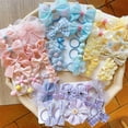 thumbnail image 5 of 10-Piece/Set Little Girl Bowknot Elastic Cute Head Rope Baby Hair Ring Rubber Band Mesh Bow PINK-3, 5 of 8