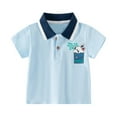 thumbnail image 2 of Cethrio Kids Boys Polo Shirts, Summer Cotton Casual Buttons Short Sleeve Polos Blue Size 3-4 T, 2 of 3