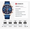 thumbnail image 2 of Reloj Curren 8351 Quartz para hombre con calendario, 30 m, resistente al agua, 2 of 5