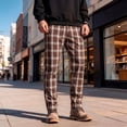 thumbnail image 3 of GINGTTO Men's Stretch Casual Plaid Chino Pants, Slim Fit, 3 of 7