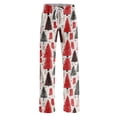 thumbnail image 5 of UDAUDU Christmas Pajamas Pants for Women Comfort Xmas Print Wide Leg Pants Drawstring Stretch Loose Fit Pajama Pants M, 5 of 6