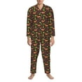 thumbnail image 3 of Sikiie Fox In Forest Mens Pajama Set, Soft Warm Long Sleeve Sleepwear, Cozy Button-Down Pjs for Men-, 3 of 7