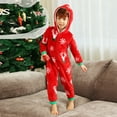thumbnail image 5 of Matching Christmas Pajamas for Family Cute Reindeer Print One-piece Pajamas Xmas Hooded Sleepwear Nightwear, 5 of 7