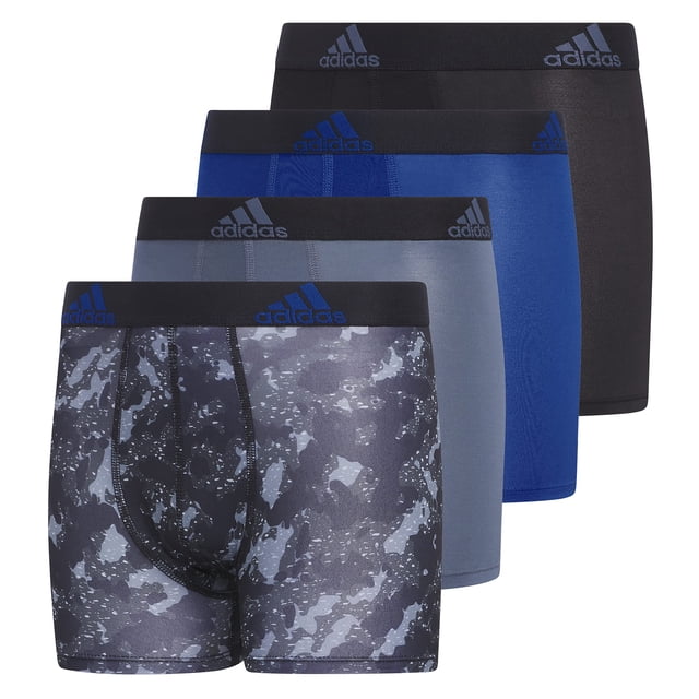 Calzoncillos tipo bóxer de microfibra para niños, corte atlético, paquete de 4 unidades de adidas