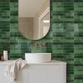 thumbnail image 3 of DEWOO 10 Sheet Thicker Peel and Stick Backsplash Tile,3D Self Adhesive Wall Tiles Stick on Backsplash for Kitchen,Bathroom,Camper (12"×12",Dark Green), 3 of 16