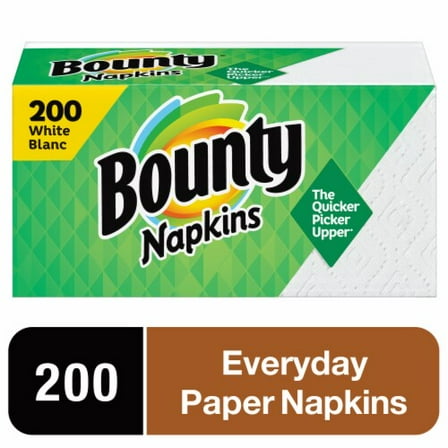 Bounty White Paper Napkins 200 ct - Pack of 2