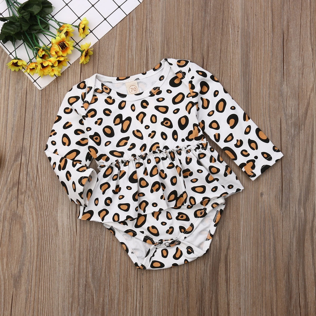 leopard print baby bodysuit