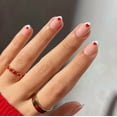 thumbnail image 2 of Uñas postizas cortas con corazón rojo, forma almendrada, elegantes, 24 piezas + kit de aplicación, 2 of 8