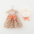 thumbnail image 2 of MEZZALL Baby Girls Kids Dresses Summer Toddler Floral Ruched Sleeveless Dress Sundress, Orange, 3-12 Months, 2 of 3