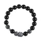 thumbnail image 1 of Pulsera de obsidiana para hombre con cuarzo rutilado negro, 1 of 2