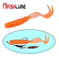 thumbnail image 4 of Advancent 8 Uds 75mm/3,3g señuelo para pesca con gusanos CrankBait suave cola bifurcada cebo para pesca de lubina Pescar Naranja, 4 of 6