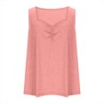 thumbnail image 6 of USSUMA Workout Tops for Women Women's Tank Tops Sleeveless V Neck Solid Color Plus Size Tops for Women Leisure Tshirt Lightweight Tshirt Gym Pink Polyester My Order Tank Top for Women L, 6 of 7