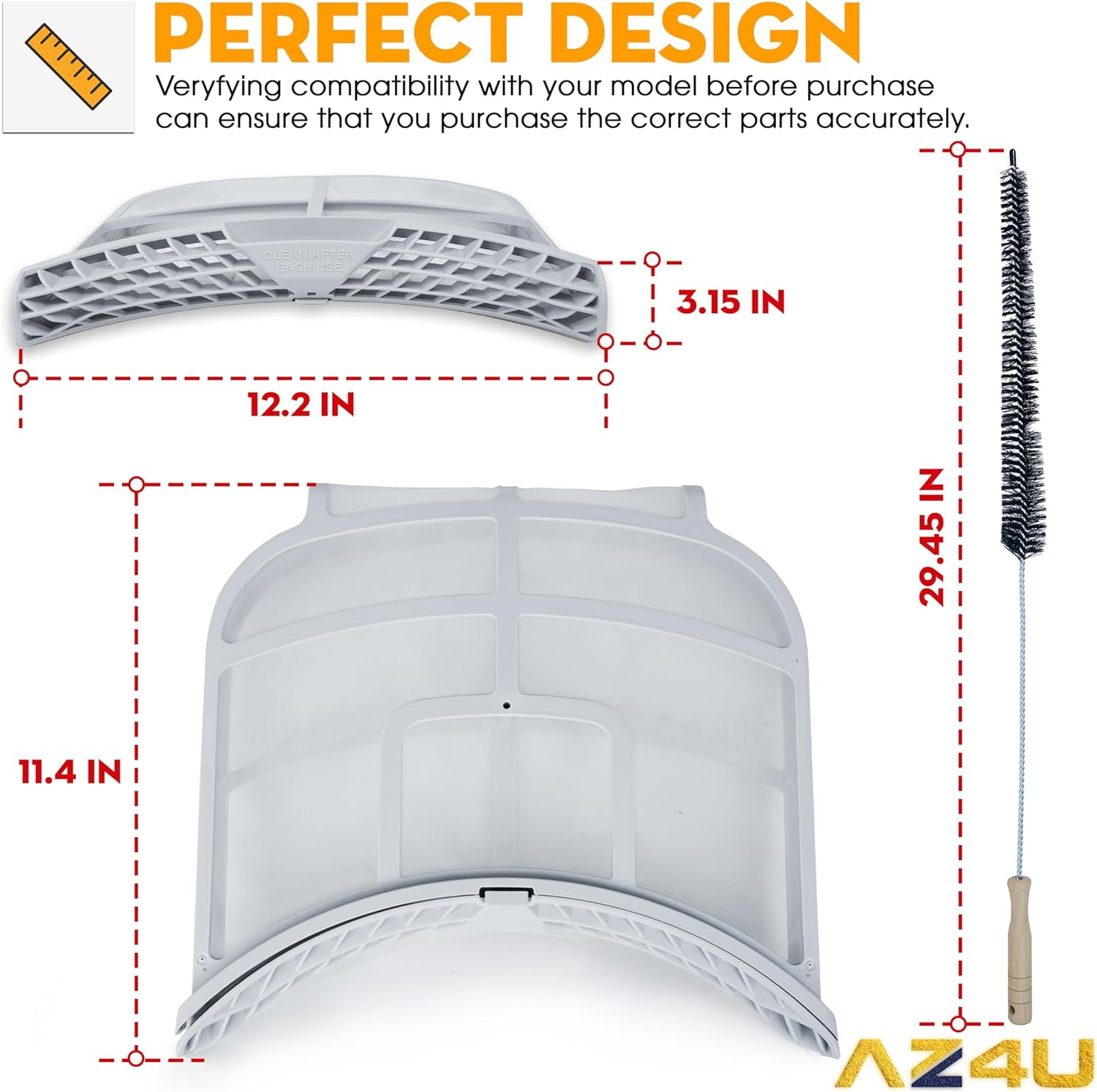 Dryer Lint Screen Filter ADQ73373201 Replace for LG DLGX8001V DLGX8101V DLEX8000V NEW