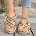 thumbnail image 2 of Women's Fisherman Flat Sandals Beach Summer Handmade Braided Rope Platform Gladiator Strappy Sandals, 2 of 6