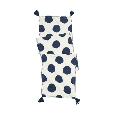

carol & frank Dot Indigo Cotton Machine Washable Table Runner