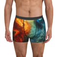 thumbnail image 1 of Balery Red And Blue Fire Peacock Calzoncillos bóxer para hombre, ropa interior de algodón suave y transpirable con cinturilla de nailon-Small, 1 of 5