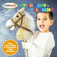 thumbnail image 6 of Playful Minds: Stick Pony - Palomino - Tan Brown, 34" Wood Stick Ride-On, 12" Plush Horse Head, Realistic Animal Sounds, Bridle & Reins, Kids 3+, 6 of 9
