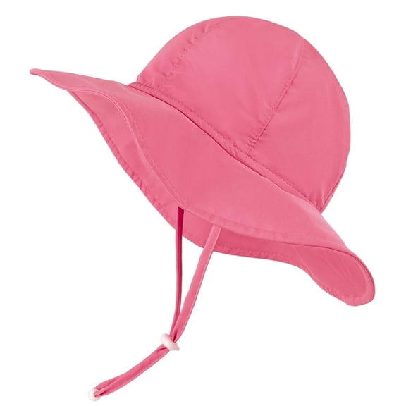 HECCEI Infant Sun Hat UPF 50 Sun Protection Hat Summer Caps, 0-6 Months, Pink