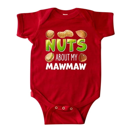 

Inktastic Nuts About My Mawmaw Peanut Almond Pistachio Gift Baby Boy or Baby Girl Bodysuit