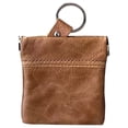 thumbnail image 2 of SILVERFEVER Leather Coin Purse Change Holder Squeeze Spring Closure Pouch w Key Ring, 3.5" by 3.5" - Great Gift for Men Women, 2 of 4