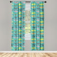 thumbnail image 3 of Ambesonne Whale Curtains, Colorful Orca Silhouettes, Pair of 28"x63", Multicolor, 3 of 5