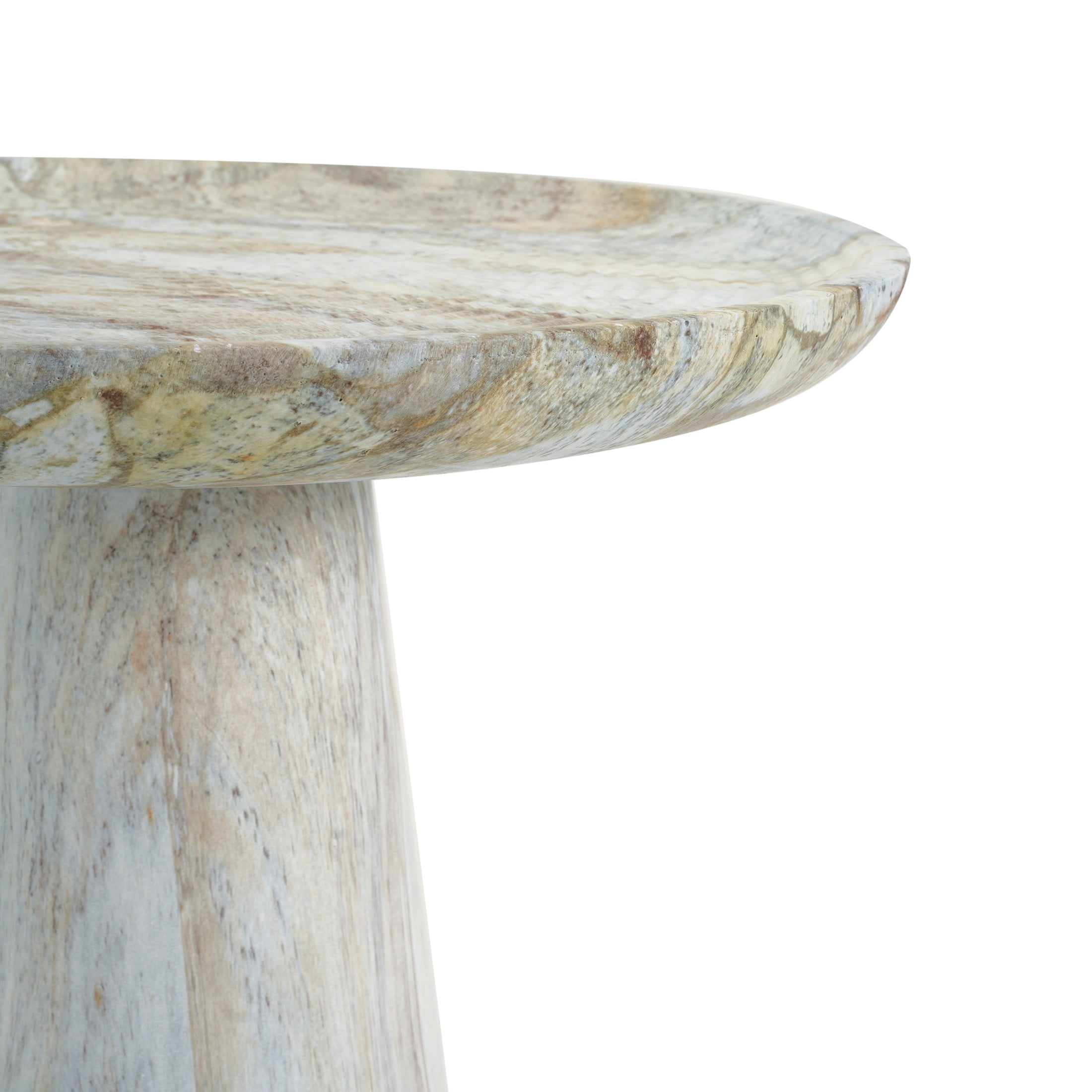Christopher Knight Home Modern Lightweight MGO Accent Side Table with Pedestal Base, Mist Stone