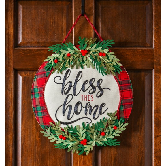 Bless this Home Plaid Door Décor