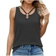 thumbnail image 2 of Soki Womens Tank Tops Casual Spring/Summer Round Neck Solid Color Loose Sleeveless Tee, 2 of 8
