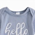 thumbnail image 4 of Xudanell Newborn Outfit Baby Embroidery Letter HELLO IAM NEW HERE Boy Fall Outfits Boy Clothes Romper with Hat, 4 of 6