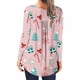 thumbnail image 5 of Puntoco Mujer Casual Navidad Impreso Jersey Cuello Redondo Manga Larga Botones Blusa tops Puntoco Puntoco-2323, 5 of 6