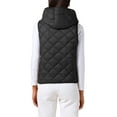thumbnail image 3 of Women's Lightweight Hooded Vest Button Down Sleeveless Puffer Vest XL Black, 3 of 6