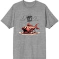 thumbnail image 3 of A Fish Out of Water Humor Adult Heather Gray Crew Neck Short Sleeve Tee-XL, 3 of 4