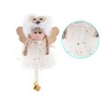 thumbnail image 4 of Muñeco de tela colgante de Navidad Decoración de Navidad Sombrero de animal Ornamento de paillette, Gorro de animal dorado Jumpingount HA001201-06, 4 of 6