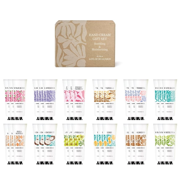 BODY & EARTH # LOVE Paquete de 36 crema de manos Set de regalo Loción de manos perfumada para manos secas y agrietadas Loción de tamaño de viaje Mini loción de manos Juegos de regalo a granel para el