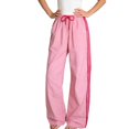 thumbnail image 3 of Lumtrix Women's Y2k Striped Side Baggy Pants Drawstring Elastic Waist Wide Leg Track Pants Streetwear Quick Dry Trousers Pink M, 3 of 6