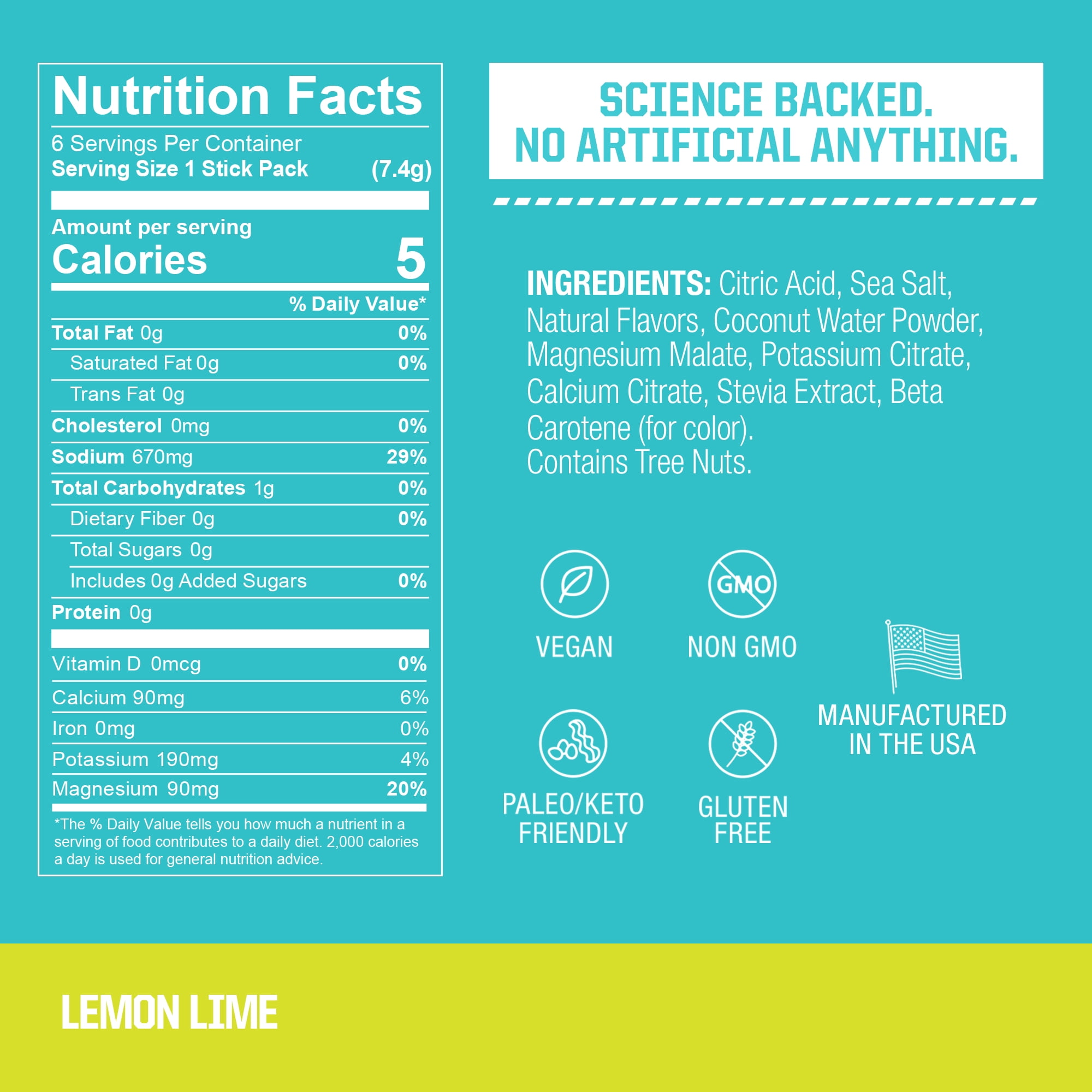 Fire Salt Electrolyte Drink Mix – Lemon Lime Flavor 6-Pack
