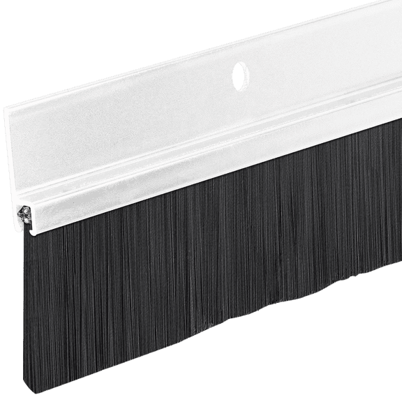 Randall Manufacturing Aluminum Door Bottom Seal with Long Bristle Door Sweep Brush, 48 in