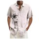 thumbnail image 1 of Designer Spring Summer Men's Casual Cotton Solid Color Short Sleeve Shirts Loose Shirts L, 1 of 5