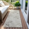 thumbnail image 6 of Addison Rugs Chantille Indoor/Outdoor Transitional Squares Taupe Washable Runner Rug, 2'3" x 7'6", 6 of 6
