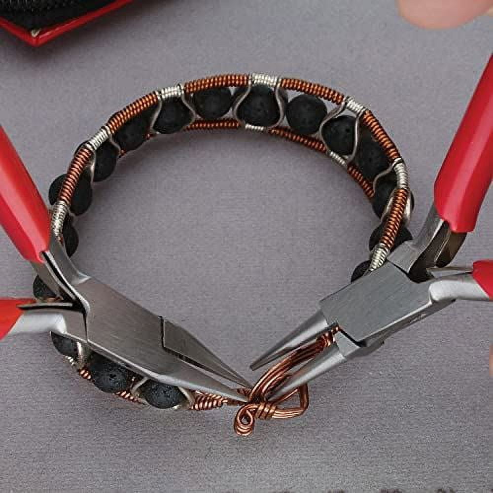 The Beadsmith I Beads Pliers – 4.5 Inches, 4-Piece Set: Round Nose, Chain Nose, Bent Chain Nose and Tungsten Carbide Side Cutter – Heart-Shaped Carrying Case Included – Tools for Jewelry Making…