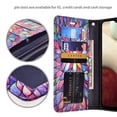 thumbnail image 3 of Case For Galaxy A12 Leather Flip Pouch Wallet Case Cover Folio Kickstand for Girls Women Phone Cases For Galaxy A12 Case -- Rainbow Flower, 3 of 6