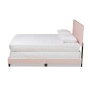 Benjen Glam Light Pink Velvet Fabric Upholstered Queen Size Panel Bed